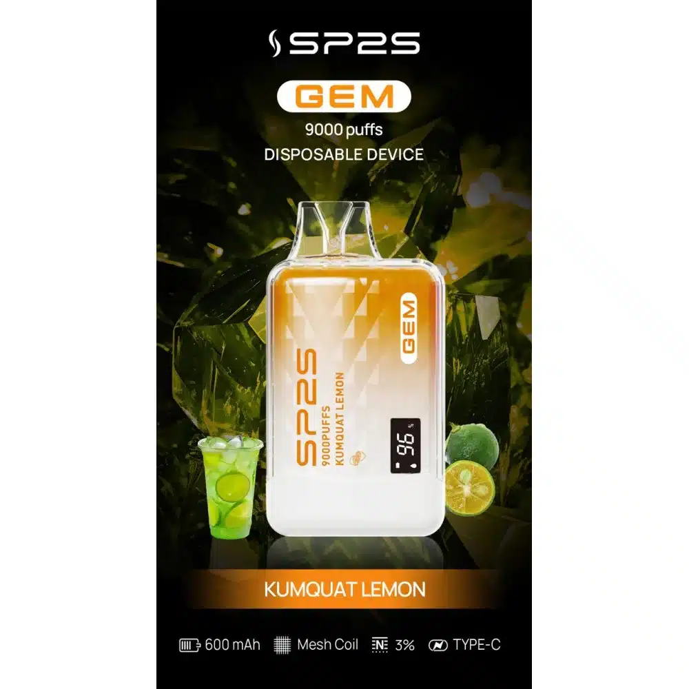 SP2S GEM9000口拋棄式電子煙|高清顯示屏|持久煙感|精緻設計:圖片 7