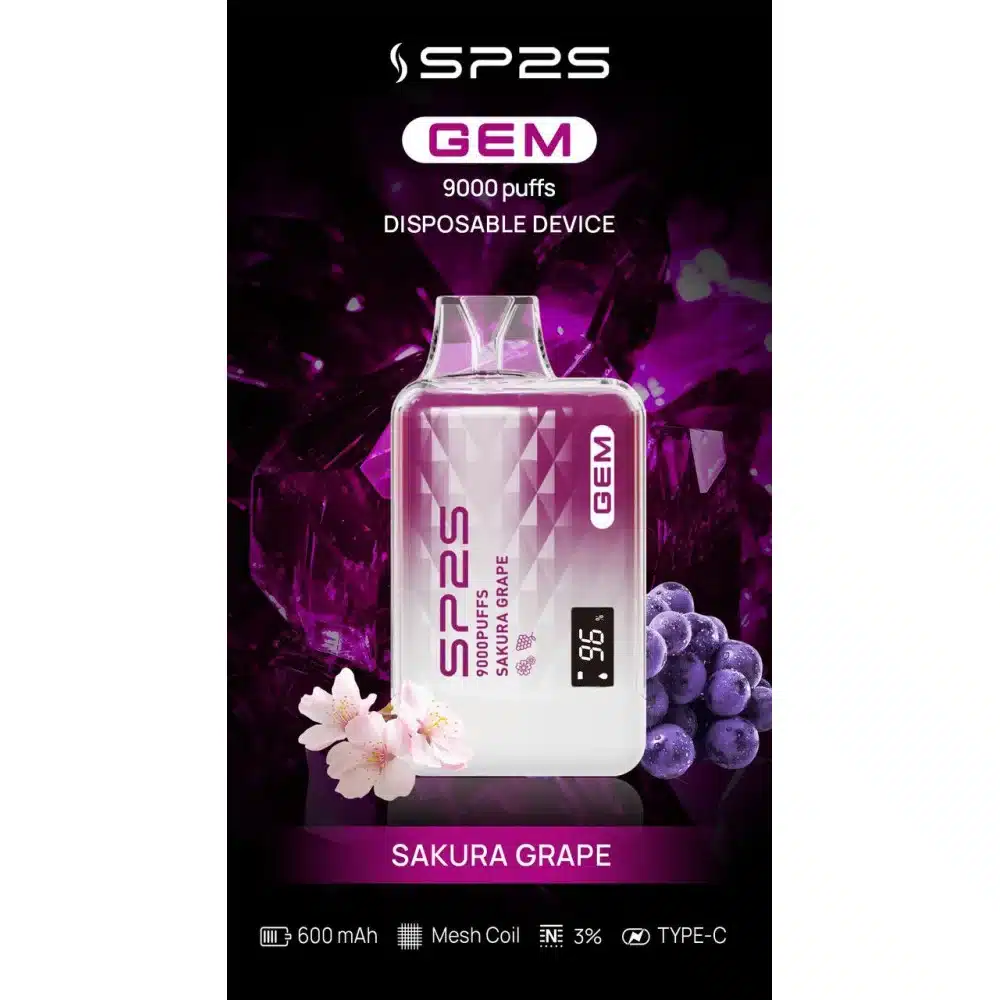 SP2S GEM9000口拋棄式電子煙|高清顯示屏|持久煙感|精緻設計:圖片 2