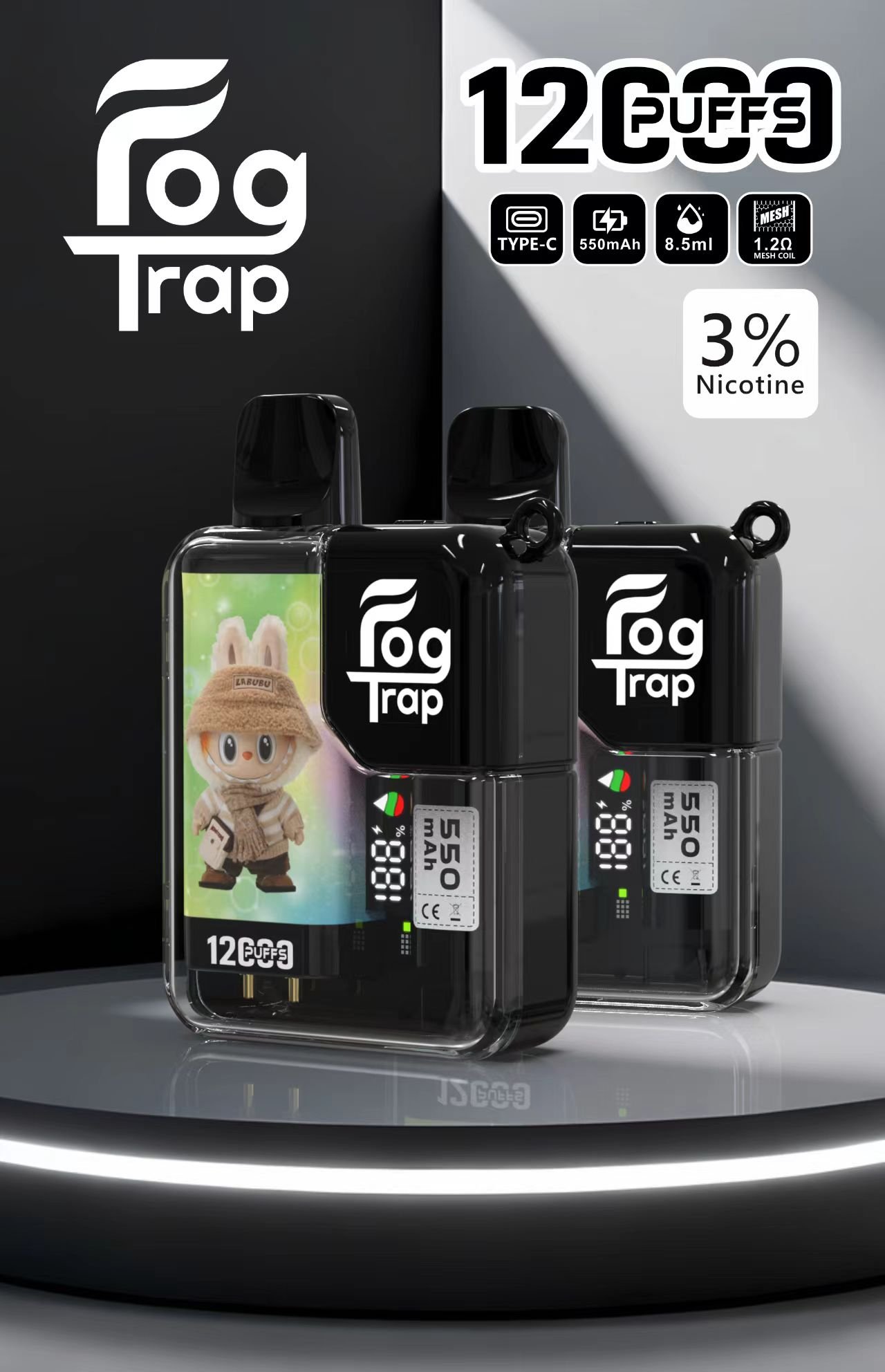 Fog trap 霧陷阱 12000口拋棄式【labubu&蜡笔小新联名款】买十送一:圖片 5